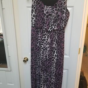 Purple,Gray and Black Maxi Dress